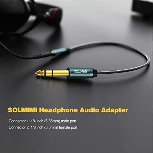 1/4 to 3.5mm Headphone Jack Adapter (2-Pack), TRS 6.35mm Male to 3.5mm Female Stereo Audio Adapter Cable for Headphone, Speaker, Mixer, Guitar Amplifier, Piano, Keyboard - 1FT - size: 1 Feet - 2 PACK