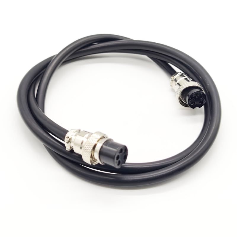 GX16 5 Pin Cable Double Female Head Aviation Cordset, GX16 5 Pin Panel Mount Circular Metal Aviation Connector Adapter Female to Female 20AWG（2Meter） - size: 6.56ft
