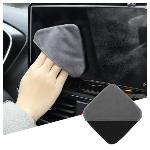 New Car Screen Cleaner Cloth,Double-Sided Car Touch Screen Cleaner Adopts Glove-Style Design,Reusable Microfiber Screens Cleaning Cloths for Dashboard & Display (Black) - color: Black
