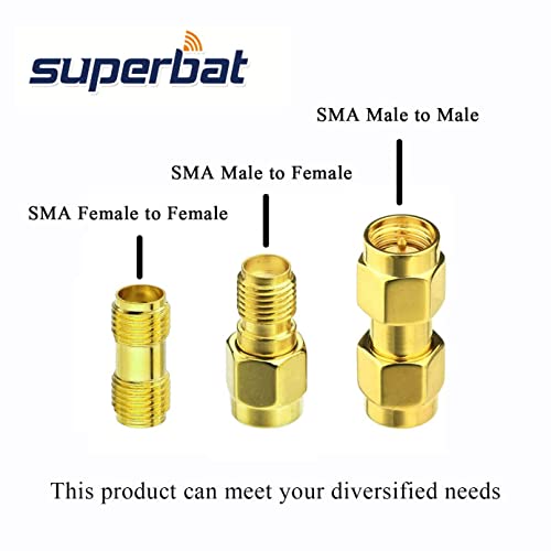 Superbat RF coaxial SMA Male to SMA Female Bulkhead RG174 6.56ft Cable + 3pcs RF Coax SMA Adapter Kit for SDR Equipment Antenna Ham Radio,3G 4G LTE Antenna,ADS-B,GPS and etc - size: 2M/6.56FT RG174