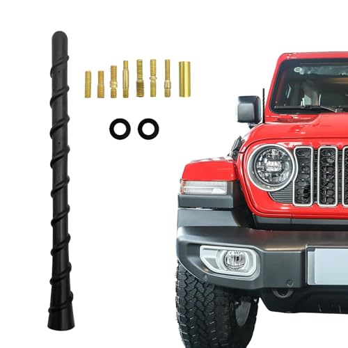 Car Spiral Antenna, Cars Radio Antenna, 7 Inch Rubber Car Antennas Mast Replacement, Universal Exterior Accessories Auto Radio FM AM Antennas Compatible with Truck Car SUV (Threaded Style) - color: Threaded Style
