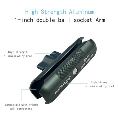 Double Socket Arm Aluminum Compatible with RAM Mounts B Size 1" Ball Components for Bike/Motorcycle/ATV Phone Mount, Car Phone Holder, Dashboard Phone Mount Arm, (Emeralds Medium Arm) - size: Medium Arm-Emeralds