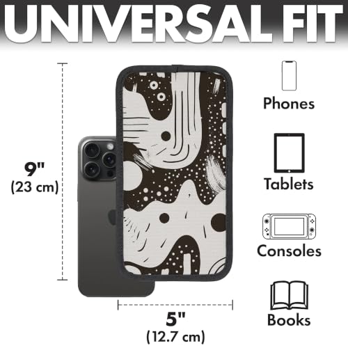 Flight Flap Airplane Phone Holder - Foldable Phone Stand for Plane Travel - color: Boho Black, size: Large
