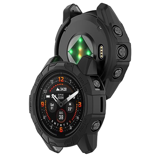 Case Compatible with Garmin epix Pro (Gen 2) 47mm/Fenix 7 Pro (47mm), TPU Screen Cover Anti-Scratch Bumper Frame Replacement Protective Case for Epix Pro 47mm&Fenix 7 Pro 47mm (Black) - color: Black