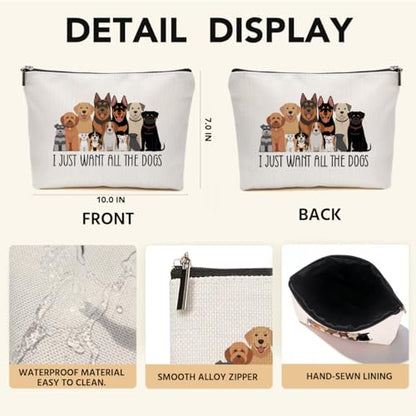 JIUWEIHU Dog Mom Makeup Bag, Dog Gifts Cosmetic Bags Travel Organizer Bag - color: Multicolor 0070