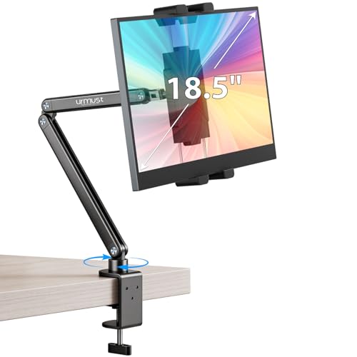 Urmust Portable Monitor Stand 15.6" Dual Arm iPad Stand for Desk - size: 2 Arm Pro-Up to 18.5"
