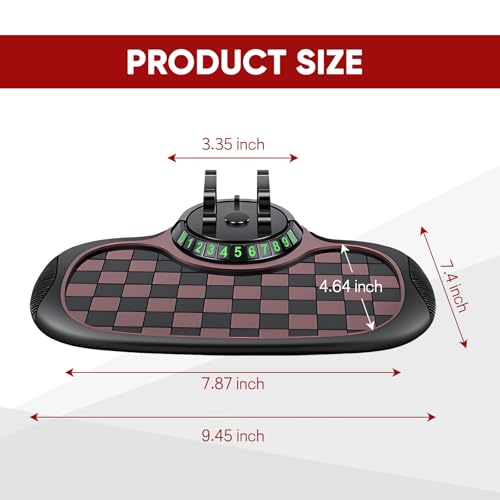 Wuyaoyao Multifunction Car Anti-Slip Mat Auto Phone Holder, PVC Car Dashboard Non-Slip Pad Phone Mount with Temporary Parking Number, Automotive Sticky Dash Pad for Phones, Keys, Gadgets (Black+Brown) - color: Black+Brown