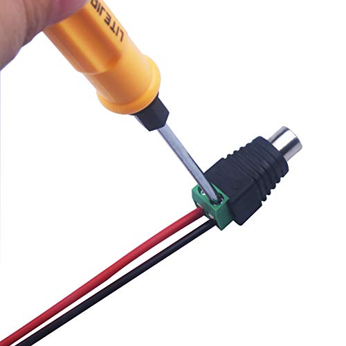 RCA to AV Screw Terminal Connector, RCA Cable Audio Adapter,Phono Female Jack Solderless Converter Audio/Video Connector Speaker Wire to RCA Adapter - color: 12 pack Female