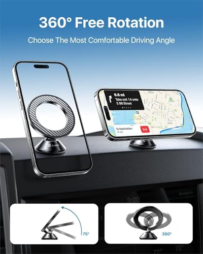andobil for Magsafe Car Mount Compact Magnetic Phone Holder for Car Dash - style: Dashboard