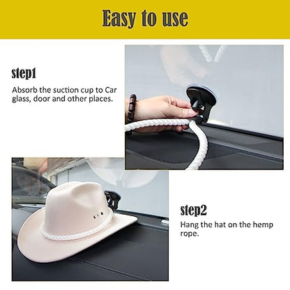 Hat Mounts Cowboy Hat Mounts for Your Vehicle, Cowboy Hat Holder Rack for Truck SUV Car, Cowboy Hat Rack with Suction Cup, Cowboy Hat Hanger for Car and Home (White) - color: White
