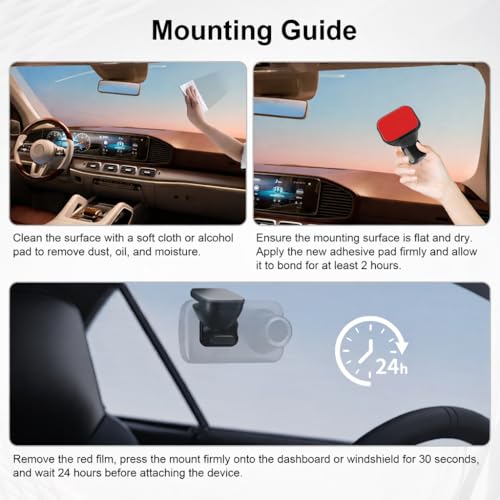 6-Pack Adhesive Pads for Nextbase Dash Cam Series 2 – Compatible with 122, 222, 322GW, 422GW, 522GW, 622GW – Strong Mounting Tape (3 Front + 3 Rear)