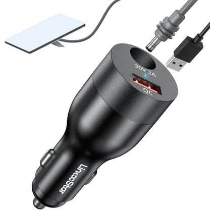 For Starlink Mini Car Adapter 12V-24V to 30V DC Step Up Converter, Dual Port(DC & USB A) Car Cigarette Lighter Adapter, Support Official 50M Cable for Starlink Mini Accessories for RV/Boat/Trailer
