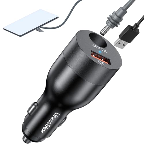 For Starlink Mini Car Adapter 12V-24V to 30V DC Step Up Converter, Dual Port(DC & USB A) Car Cigarette Lighter Adapter, Support Official 50M Cable for Starlink Mini Accessories for RV/Boat/Trailer