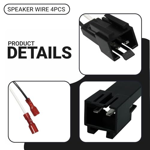 4 PCS Door Speaker Wiring Harness, 72-6512 Audio Speaker Wire Cable Compatible with Select Ram 1500 Dodge Durango Stratus Speakers Adapter Connector Adaptor Plug