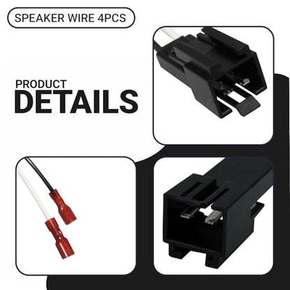4 PCS Door Speaker Wiring Harness, 72-6512 Audio Speaker Wire Cable Compatible with Select Ram 1500 Dodge Durango Stratus Speakers Adapter Connector Adaptor Plug