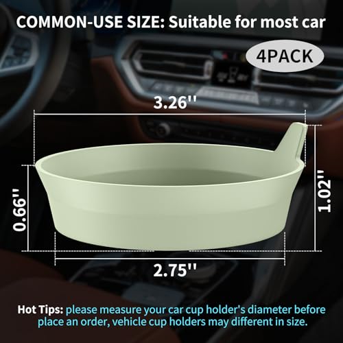 ME.FAN Car Cup Coasters [4 Pack] Silicone Cars Coasters - Universal Non-Slip Recessed Interior Accessories - Cup Holder Inserts Desert Sage - color: 4pack-desert Sage