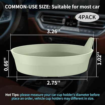 ME.FAN Car Cup Coasters [4 Pack] Silicone Cars Coasters - Universal Non-Slip Recessed Interior Accessories - Cup Holder Inserts Desert Sage - color: 4pack-desert Sage