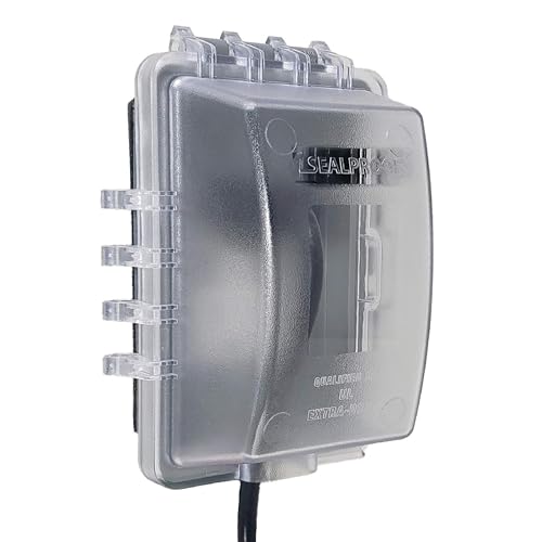 Sealproof 1-Gang Weatherproof In Use Outlet Cover | Horizontal/Vertical Outdoor Plug and Receptacle Protector, Lockable Bubble Cover, UL Extra Duty Compliant, 18 Configurations - color: Clear Frost