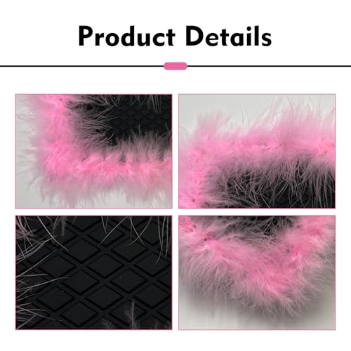 Car Dashboard Anti-Slip Pad, Pink Feather Car Magic Dashboard Decor Mat, 5.71" x 11.6" Multifunctional Sticky Dash Gripping Mat for Phones, Keys, Sunglasses and More (Pink)