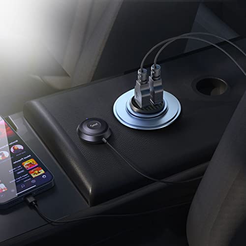 Smof Aux Bluetooth Adapter for Car, BT5.2 Audio Receiver, Hands-Free Calls - size: With Charger