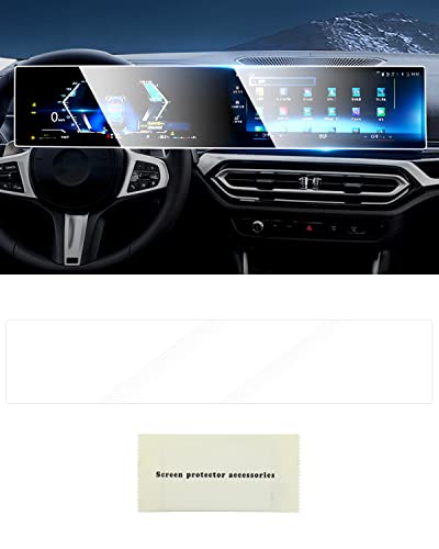 Tempered Glass Screen Protector Film Compatible With BMW 3/4/5/7 Series G60 G30 G20 G22 X3 X5 X6 X7 iX i3 i4 i7 M3 M4 14.9"+12.3" Screen, Digital Instrument Cluster Screen GPS Touch Screen (Not for X1 iX1)