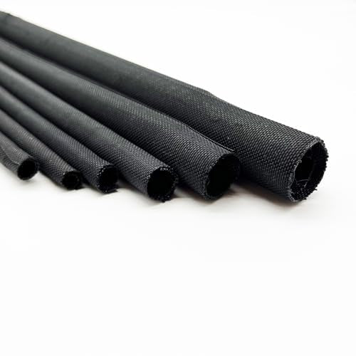 Split Mesh Cord Sleeve Loom Tubing Cable Cover Braided Cable Management Auto Protective Wire Harness Wrap Self Wrapping Woven 3/16"-35ft - size: 3/16"-35ft