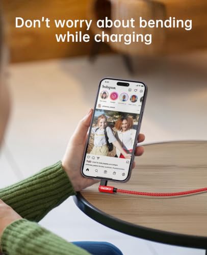 USB C to USB C Cable 90 Degree USB C Cable Fast Charging 60W, 10FT 2Pack - color: Red, size: 10FT, style: USB C to USB C