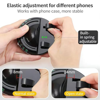 Universal Car Anti-Slip Mat Dashboard Mat with 360° Rotating Phone Holder with Temporary Parking Number, with Residue-Free Adhesive Tape, Multi-Functional Organizer Pad for Sunglasses, Keys (Gary)