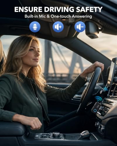 1Mii Bluetooth 6.0 Receiver for Car, AUX Bluetooth Car Adapter - style: ML100 (Standard)