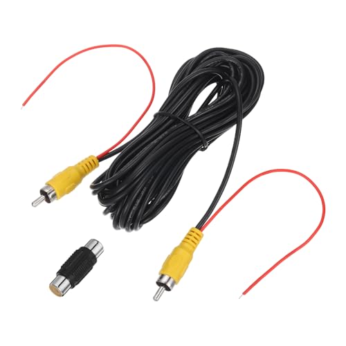 MECCANIXITY Backup Camera RCA Video Cable, 8m/26.24ft RCA Car Rear Reverse Camera Video Extension Cable & Detection Wire for Truck Bus SUV, Male to Male, with Female to Female Coupler - size: 8m/26.24ft