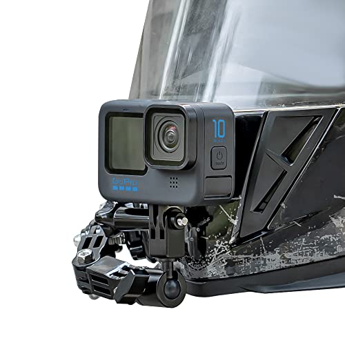 Motorcycle Helmet Chin Mount Kit Compatible with GoPro Hero 13 Black, Hero 12/11/10/9/8/7, DJI Action 6/5 Pro/4/3 and More Action Cameras (Ball Head Motorcycle Helmet Chin Mount) - style: Ball Head Motorcycle Helmet Chin Mount