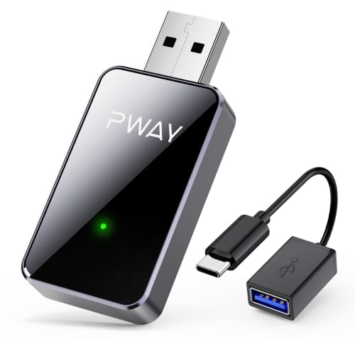 2026 Upgraded 2 in 1 Wireless CarPlay & Android Auto Adapter, USB A/C Dongle Convert Factory Wired for iOS 10+ & Android 11+(Black)