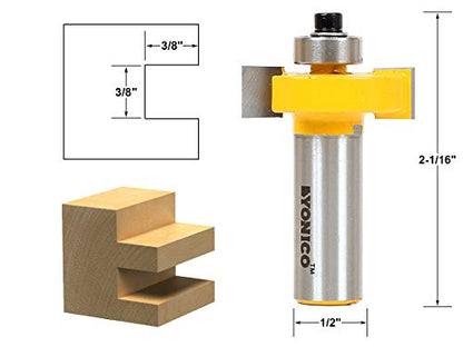 YONICO Slot Cutter Router Bit 3/8-Inch Height X 3/8-Inch Depth 1/2-Inch Shank 14186 - style: 3/8" Height - 3/8" Depth - 1/2" Shank