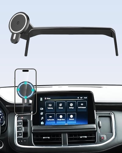 PZK Magnetic Car Phone Mount for 2021-2024 Chevy Tahoe/Suburban/GMC Yukon - color: Magsafe+ Wireless Charger, size: Tahoe/Suburban/GMC Yukon/GMC Yukon XL 2021-2024
