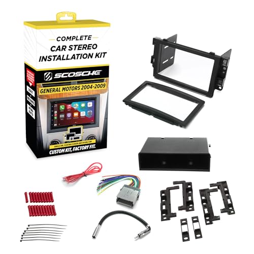 Scosche ICGM12BN Double DIN Radio Install Dash Kit Compatible with Select 2004-09 Non-Amplified Chevrolet and Pontiac Vehicles - Complete Car Stereo Installation Kit - See Vehicle Fit Guide in Images - style: Complete Installation Kit