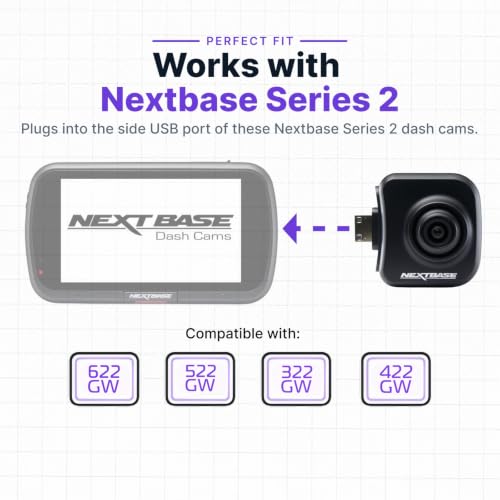 Nextbase Series 2 Add-on Module Cameras – 140 Degree Viewing Angle Cabin View Dash Camera for Commercial Use – Compatible with Series 2 322GW, 422GW, 522GW and 622GW Dash Cam Models - style: Cabin View Camera