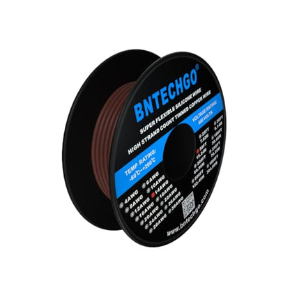 BNTECHGO 14 Gauge Silicone Wire Brown 50ft Stranded Tinned Copper Wire - color: Brown, size: silicone wire 50ft