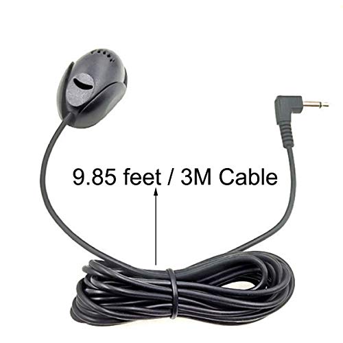 3.5mm Car Microphone with 9.85 Feet Assembly Cable Mic for Vehicle Head Unit Enabled Stereo GPS and DVD