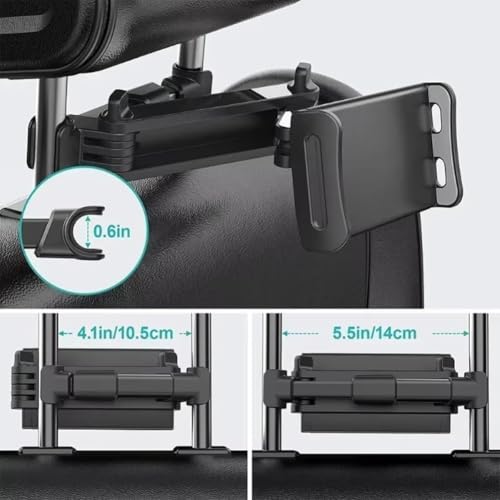 Telescopic Car Rear Pillow Phone Holder Tablet Car Stand Seat Rear Headrest Mounting Bracket for Tablet etc for iPhone Samsung (Black Retractable) - color: Black Retractable