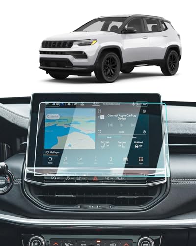 BIXUAN Tempered Glass Screen Protector for 2022-2024 2025 Jeep Compass Accessories Navigation 10.1 Inch Touch Screen Protection Against Scratches and Fingerprints - color: 2022-2024 10.1" NAV TG