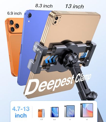 Tablet Holder for Car Mount for Tablet【Suction Cup】 360° Rotating iPad Mount for Truck Stand with Dash and Windshield, iPad Car Holder for All 4.7"-12.9" iPad Galaxy Tab, Road Trip Essentials