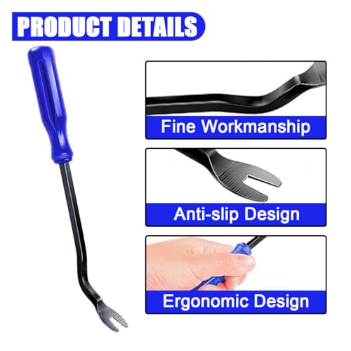 JOYCOURT 5PCS Auto Clip Pliers Set and Fastener Remover, No Scratch Automotive Door Panel Removal Tool, Car Trim Rivet Pry Tool Repair Kit for Vehicle Dash Audio Radio Installer - color: Blue