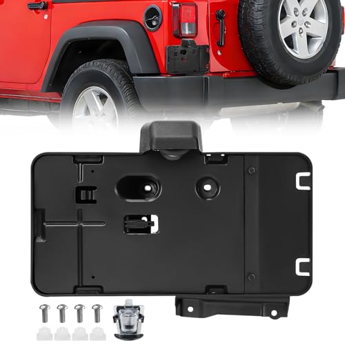 Nilight Rear License Plate Holder with Light for JK JKU 2007-2018 - color: Jeep Wrangler JK 2007-2018