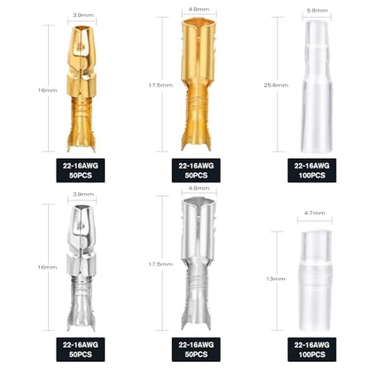 Nilight 400PCS 3.9mm Bullet Connectors with Insulation Cover - color: 400PCS Bullet Connectors