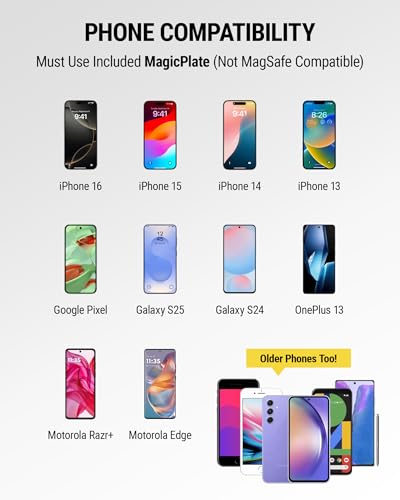 Scosche MAGRKI MagicMount Replacement Metal Plate Kit, Universal Metal Plates (Not Magnets) Required for Magnetic Phone Holders for Car, Compatible with Most Phones and Cases, Black - size: 3 Plates, style: Original