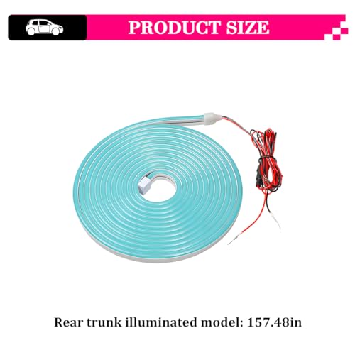 Car Trunk LED Strip Lights, 4M Dynamic Flowing Vehicle Trunk Ambient Strip Light, Flexible Waterproof Auto Neon Lighting Accessories, Universal for SUV Truck Motorcycle (Ice Blue) - color: Ice Blue