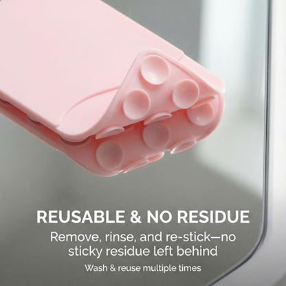 2-Pack Pink Silicone Suction Phone Wallet, Stick-On Card Holder - color: 2 PCS Silicone Suction (Pink)