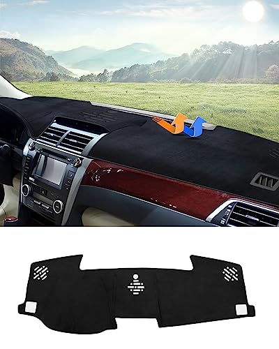Autorder Dashboard Cover Mat for 2012-2017 Toyota Camry Accessories Dash Cover Flannel Dash Mat Sunshade Glare UV Rays Protector - size: Black 12-17 Camry