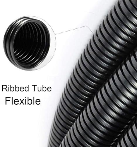 ZhiYo 50FT 3/4” Wire Loom Split Tubing Auto Wire Conduit Flexible Cover | High Temperature Heat Resistant -40F to 257F | Plastic Cover for Electrical Wires & Cables - color: Black, size: 50FT 3/4”