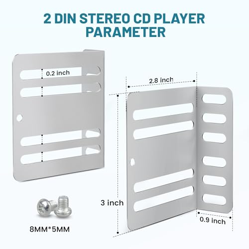NuIth Double DIN Installation Kit, Universal Fit Metal Radio/DVD Player/Fitting Cage Mounting Bracket, Car Stereo Mounting Frame W/ Screws, 2.8x3x0.9 Inches